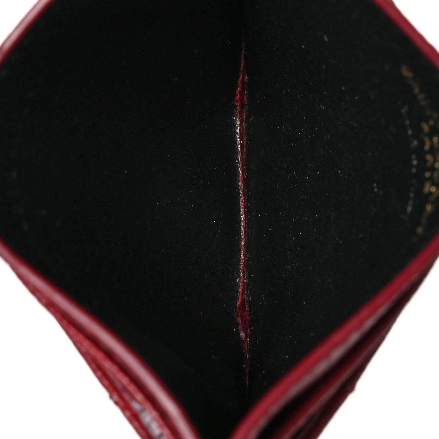 Grain De Poudre Matelasse Chevron Monogram Credit Card Case Opyum Red