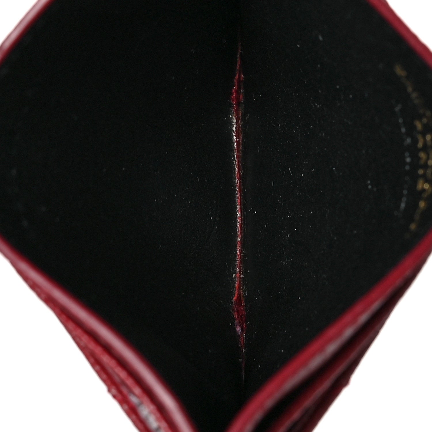Saint Laurent Grain De Poudre Matelasse Chevron Monogram Credit Card Case Opyum Red 5 of 7