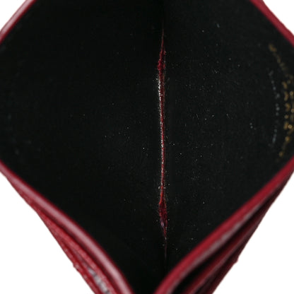 Saint Laurent Grain De Poudre Matelasse Chevron Monogram Credit Card Case Opyum Red 5 of 7