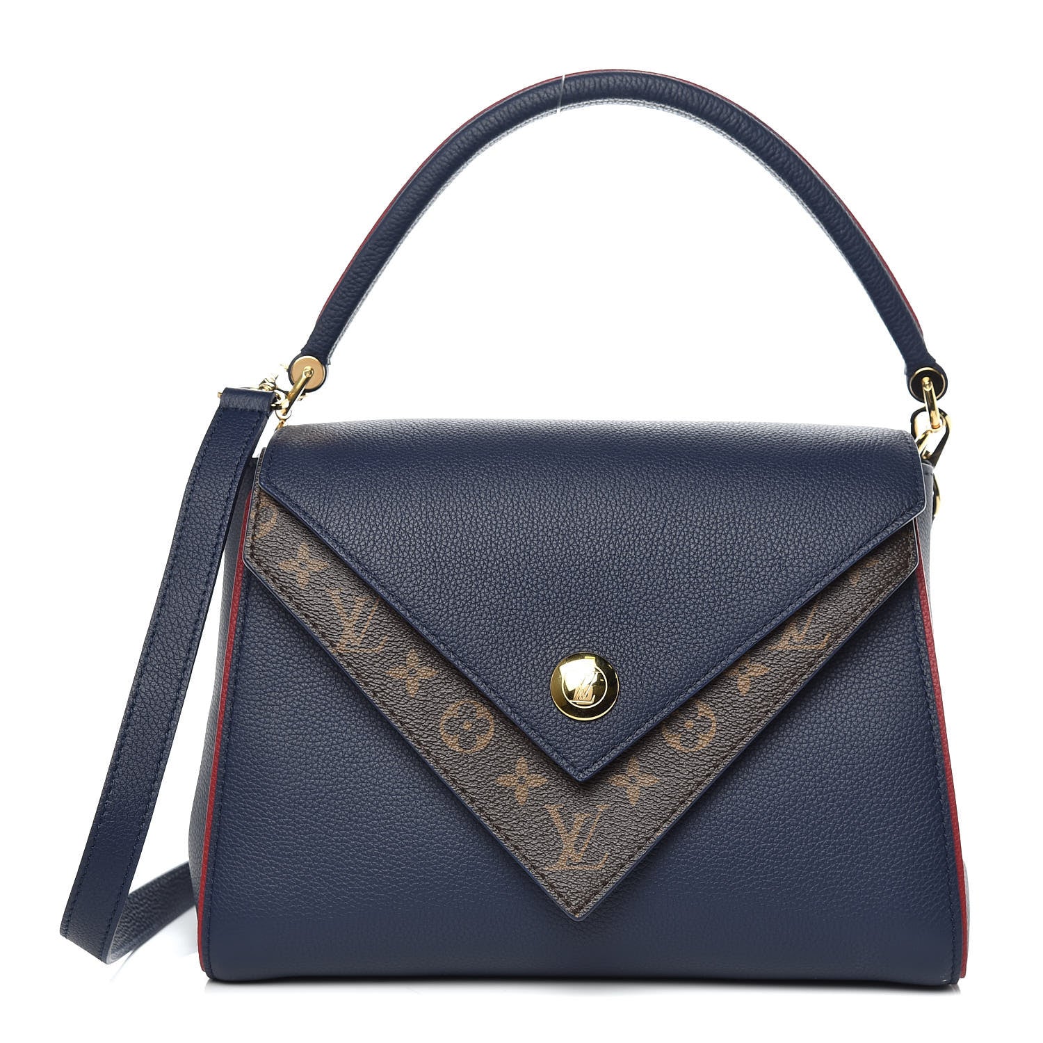 Louis Vuitton Grained Calfskin Monogram Double V Blue Marine 1 of 11