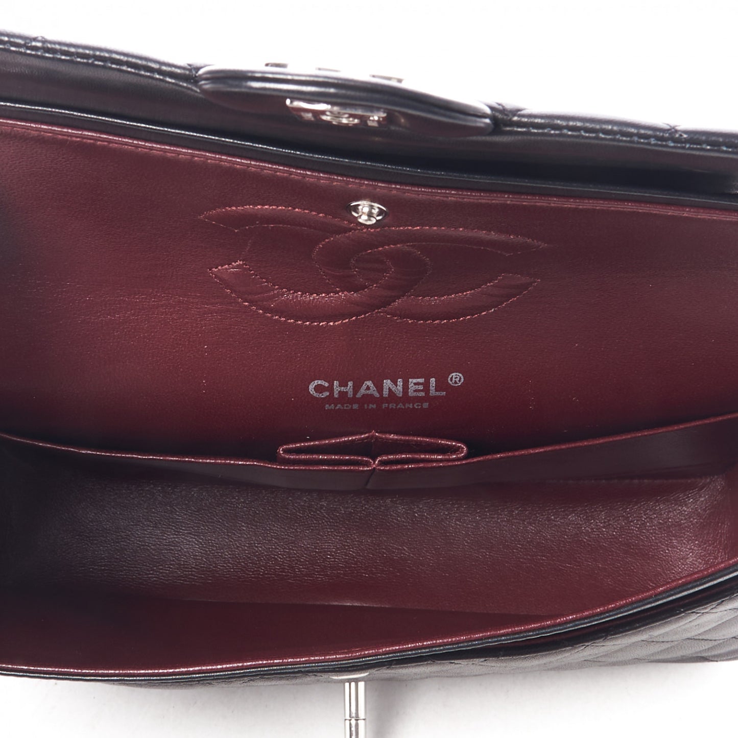 Lambskin Quilted Medium Double Flap Black