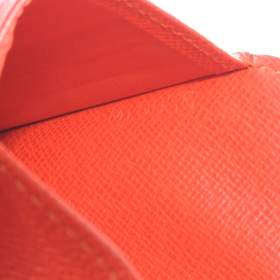 Monogram Perforated Compact Zipped Wallet Orange