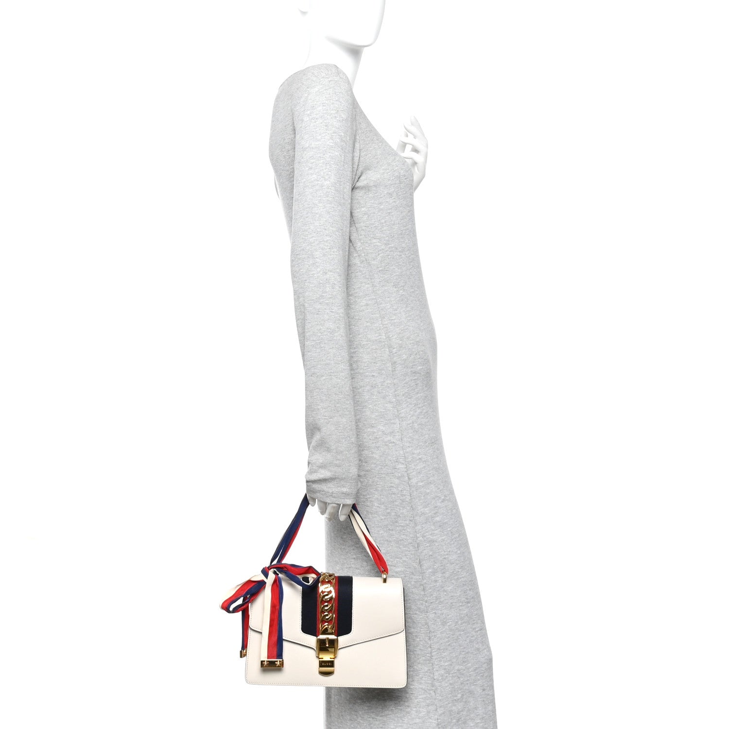 Gucci Calfskin Small Sylvie Shoulder Bag Off White 2 of 10