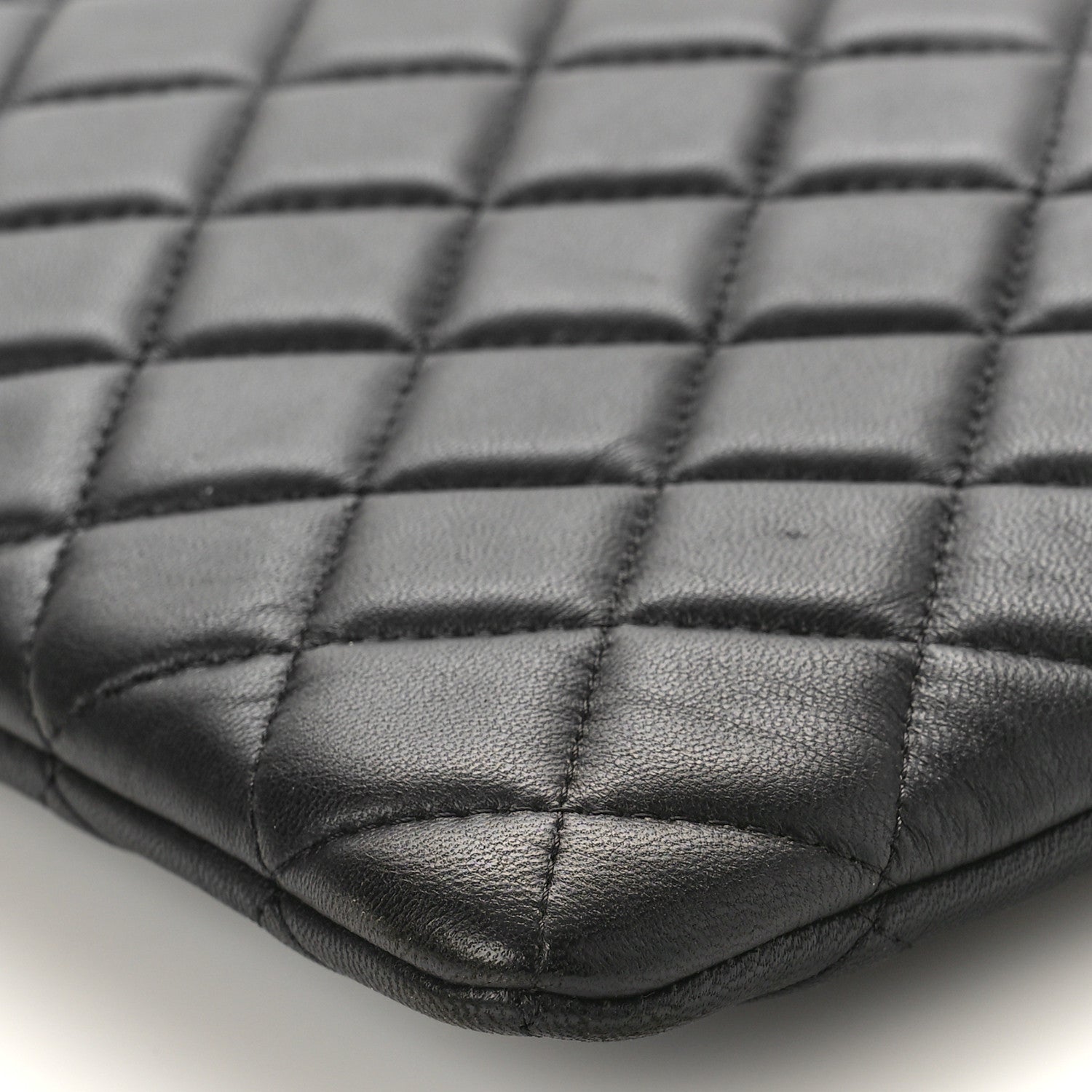 Chanel Lambskin Quilted Large Cosmetic Case Black 8 of 8