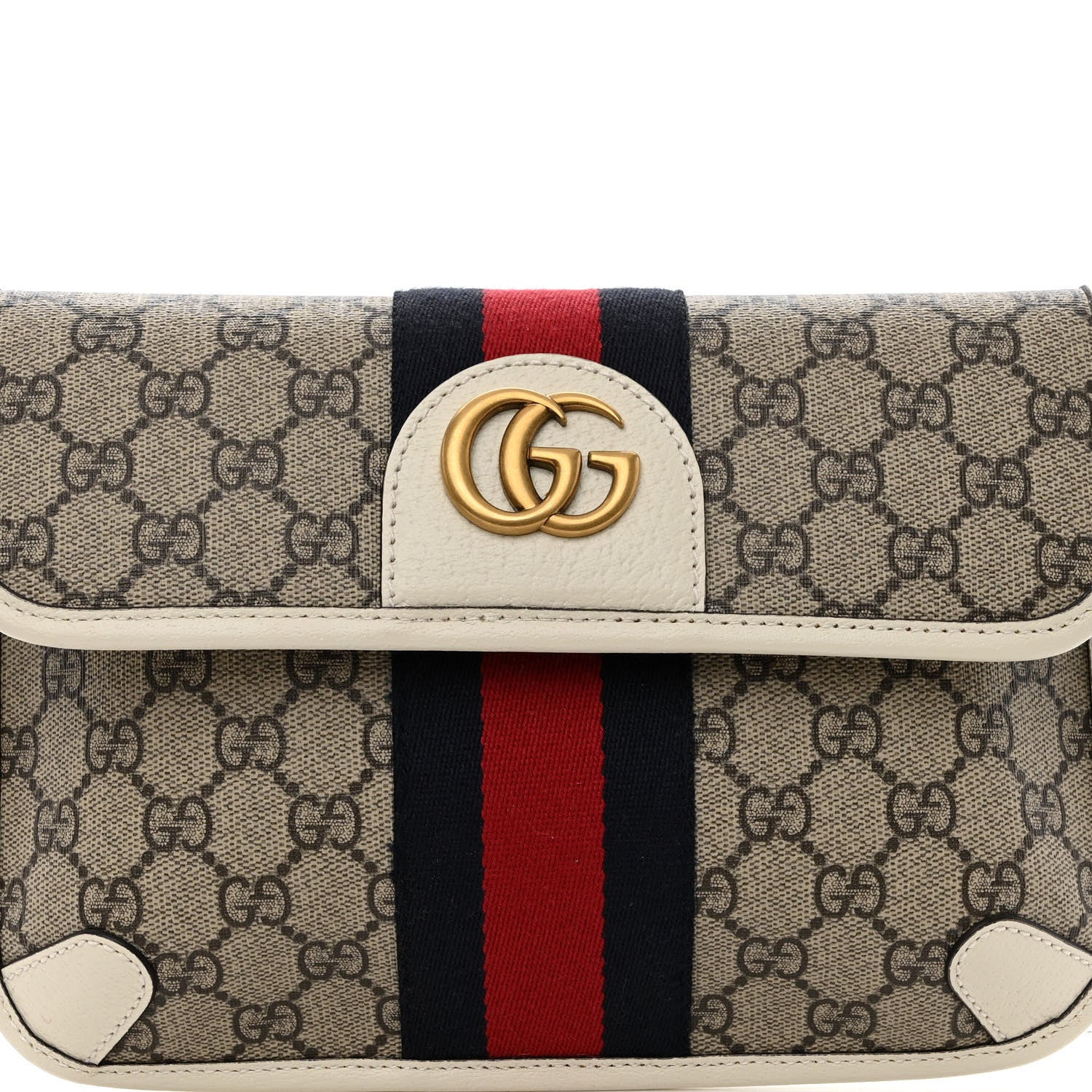 Gucci GG Supreme Monogram Web Small Ophidia Belt Bag 100 40 Beige Ebony White 8 of 10