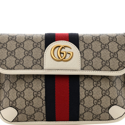 Gucci GG Supreme Monogram Web Small Ophidia Belt Bag 100 40 Beige Ebony White 8 of 10