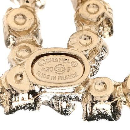Chanel Crystal CC Earrings Light Gold 4 of 4