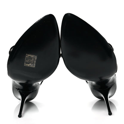 Saint Laurent Patent Gippy Crisscross Mule Sandals 41 Black 6 of 8