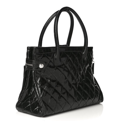 Chanel Glazed Calfskin Quilted Large New Portobello Tote Black 3 of 16