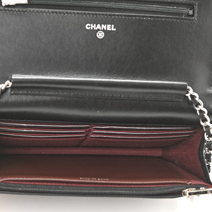 Chanel Lambskin Quilted Wallet On Chain WOC Black 5 of 12