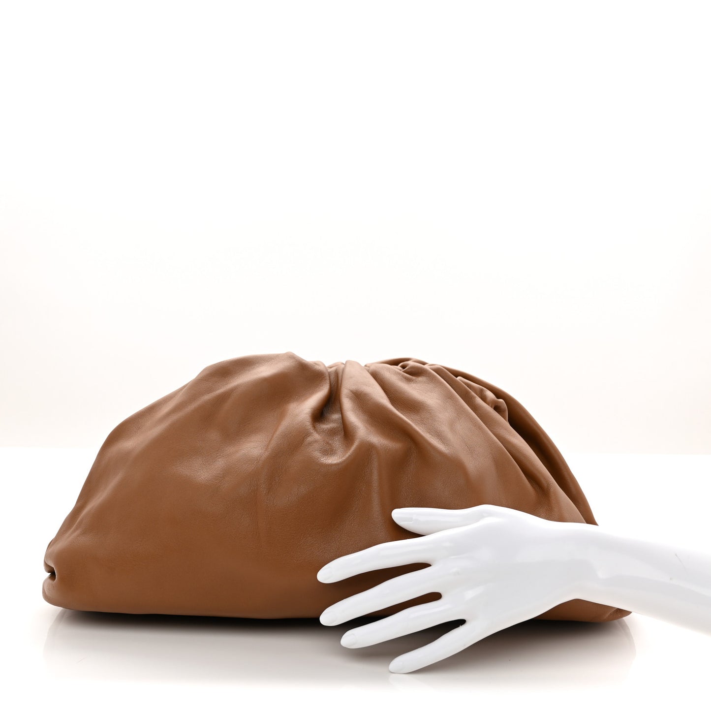 Smooth Butter Calf The Pouch Oversized Clutch Teak
