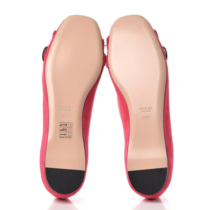 Gucci Kid Scamosciato GG Marmont Fringe Flats 39.5 Hot Pink 5 of 9