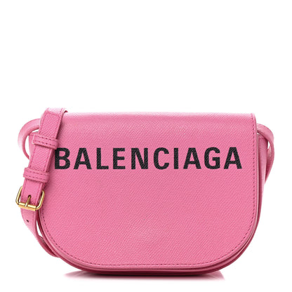 Balenciaga Signature Grained Calfskin Logo Print Ville Day Bag XS Rose Bubblegum Black 1 of 10