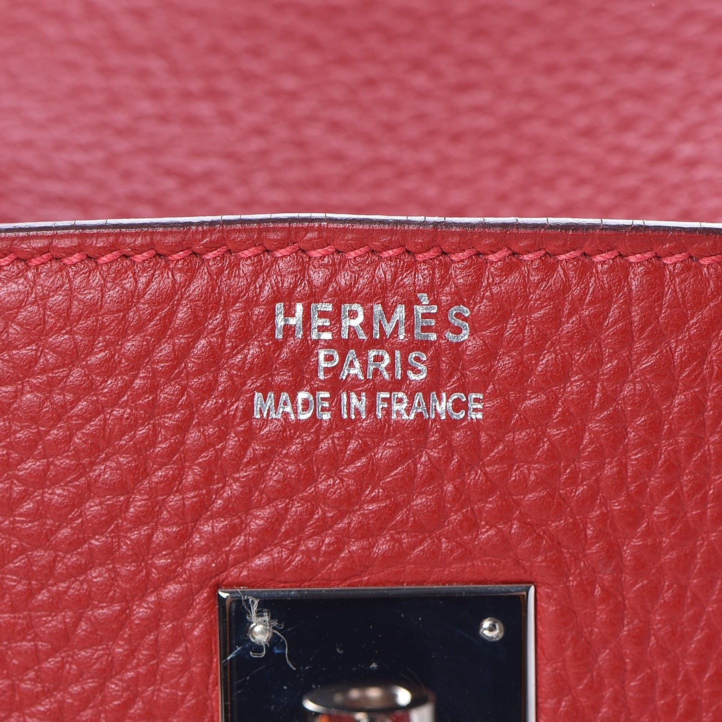 Taurillon Clemence Birkin 35 Rouge Casaque