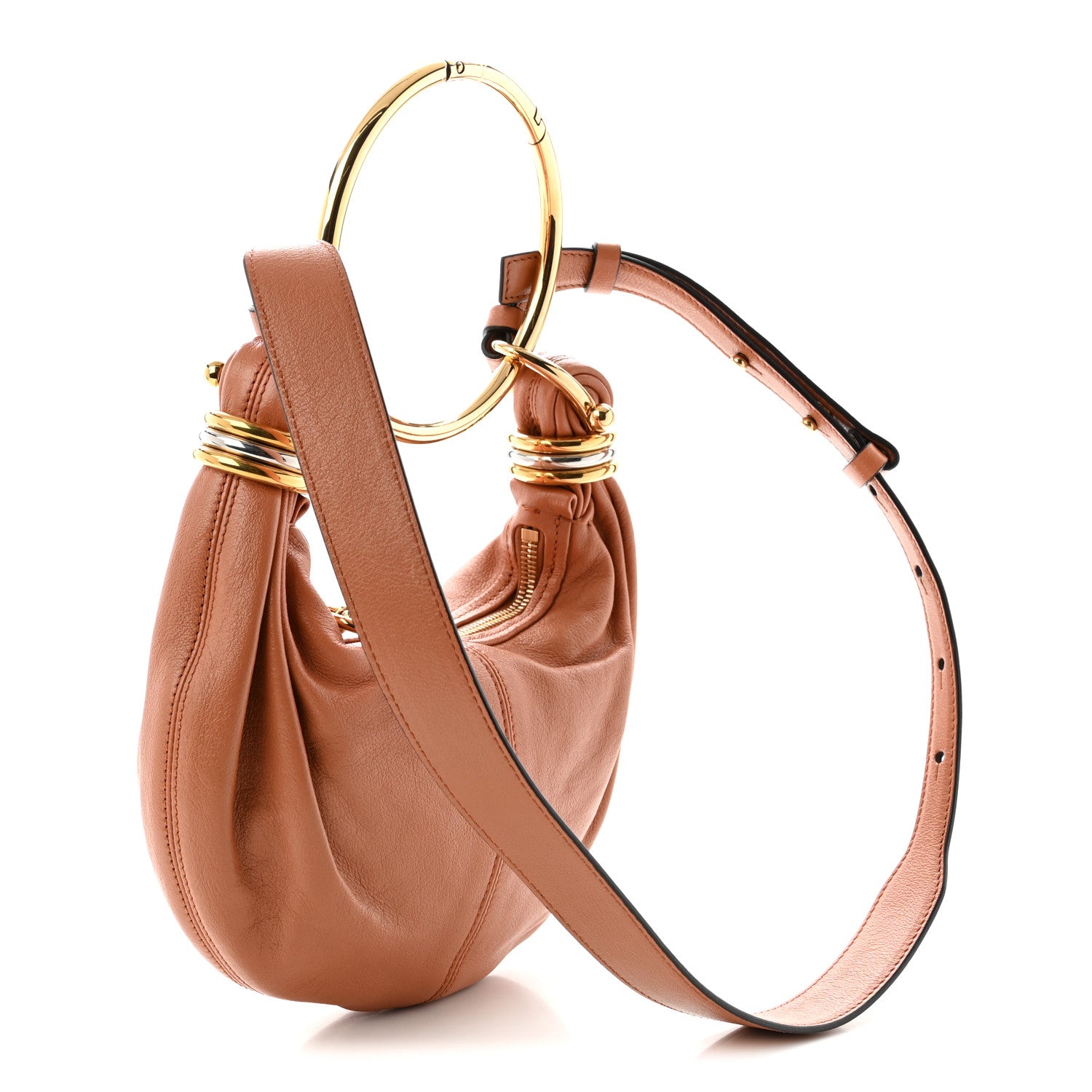Chloe Grained Calfskin Small Bracelet Hobo Bag Woodrose 3 of 10