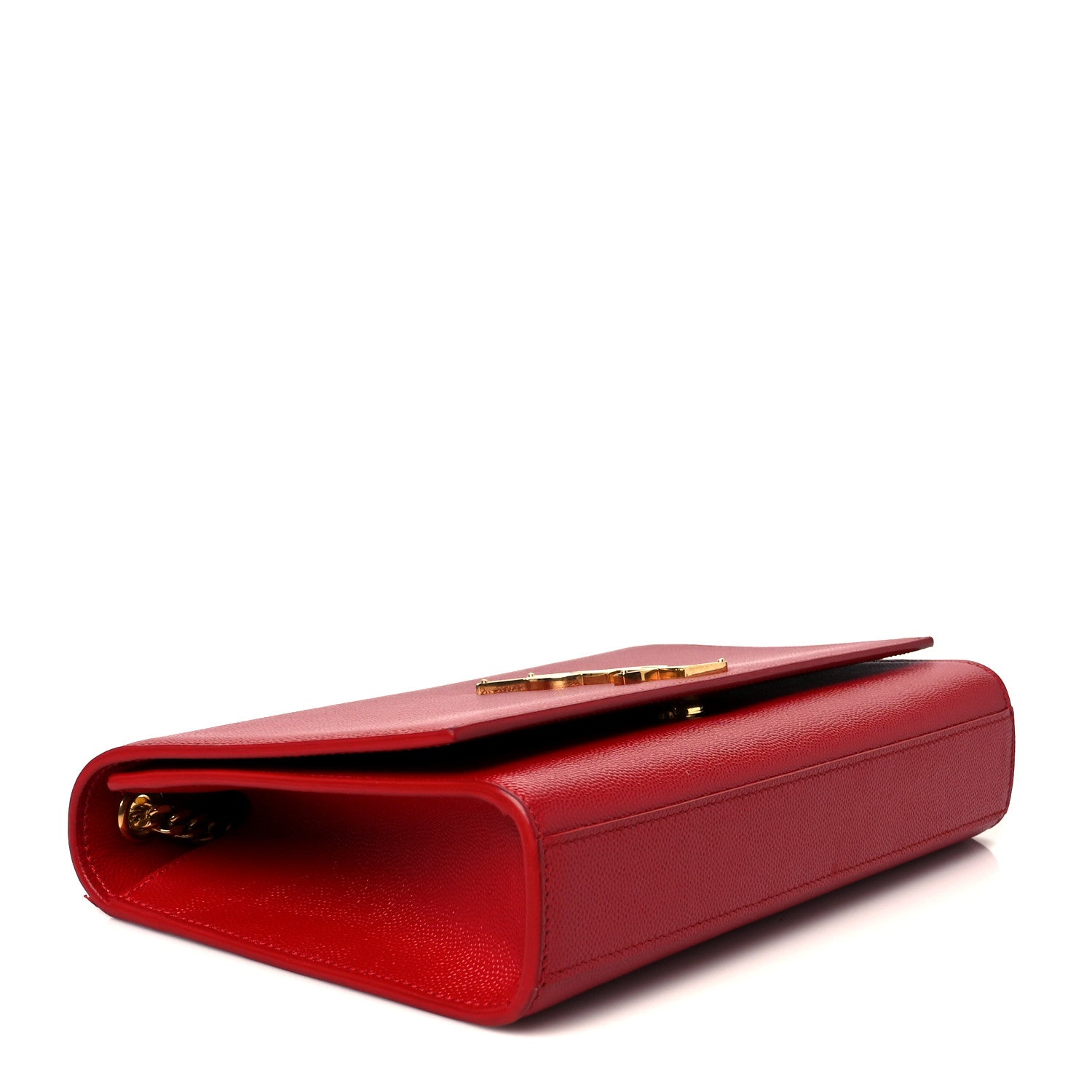 Saint Laurent Grain De Poudre Medium Monogram Kate Satchel Red 4 of 12