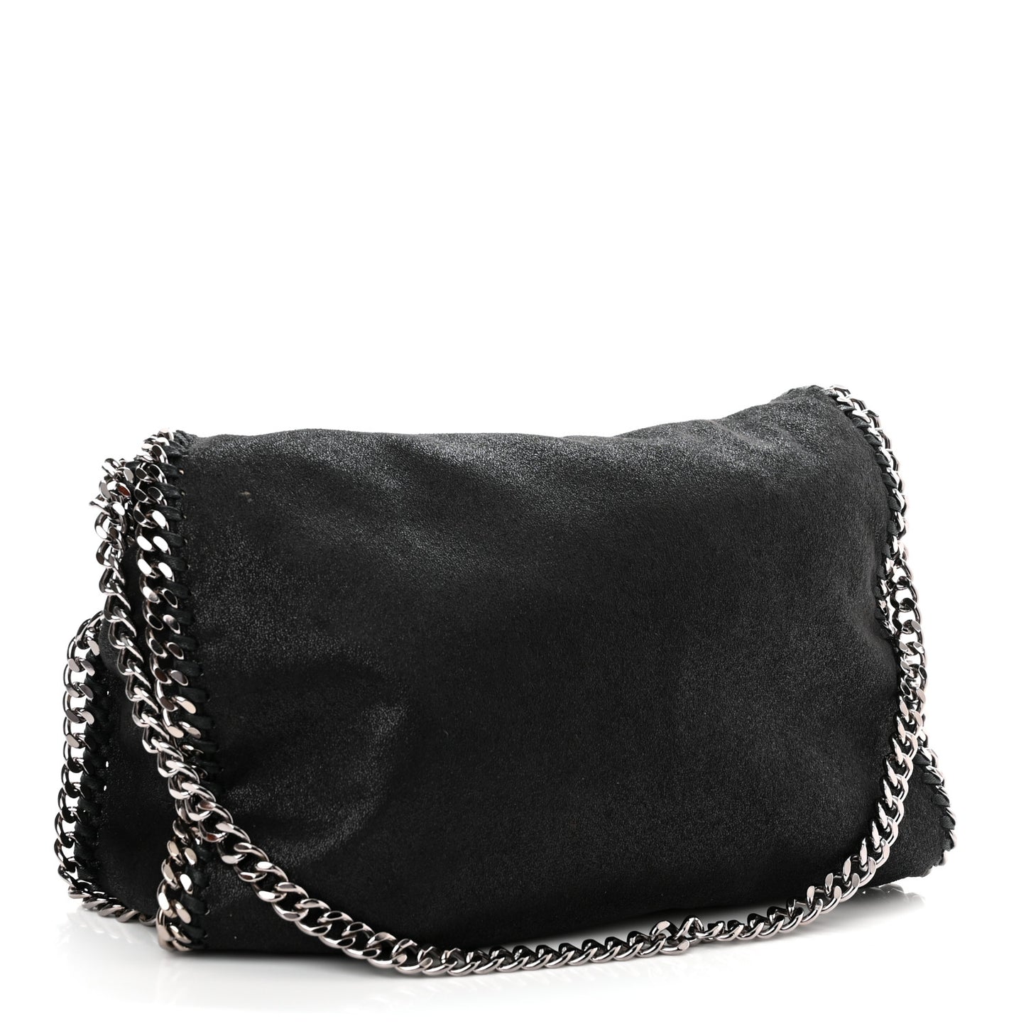 Shaggy Deer Small Falabella Fold Over Tote Black