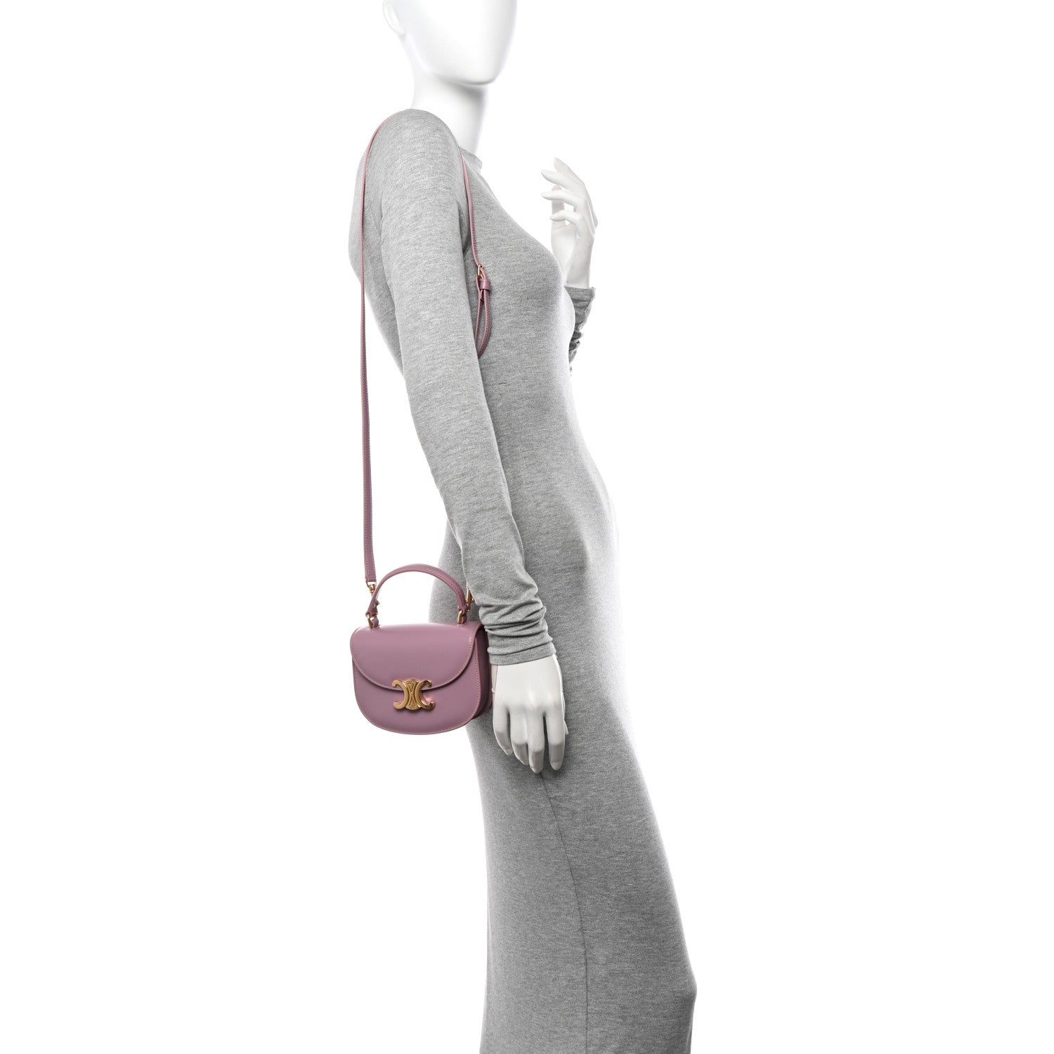 Celine Shiny Calfskin Triomphe Mini Besace Clea Petal 2 of 10
