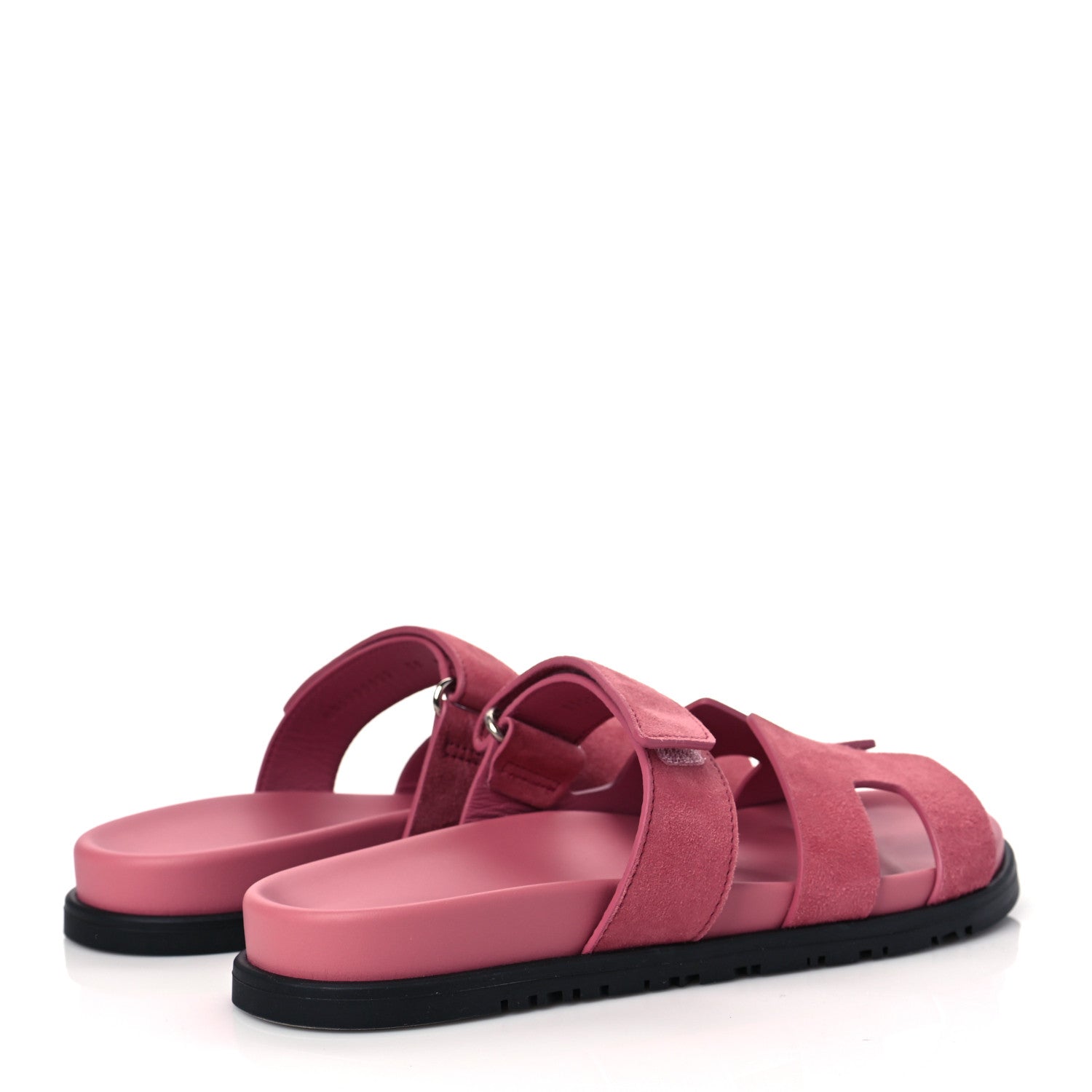 Hermes Suede Goatskin Womens Chypre Sandals 38 Rose Aphrodite 4 of 9