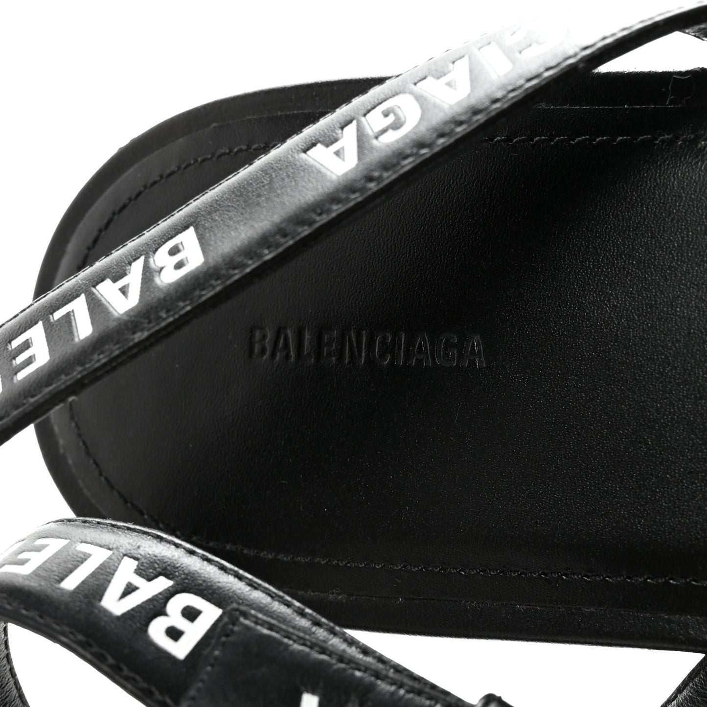Calfskin Allover Logo Flat Sandals 39.5 Black White
