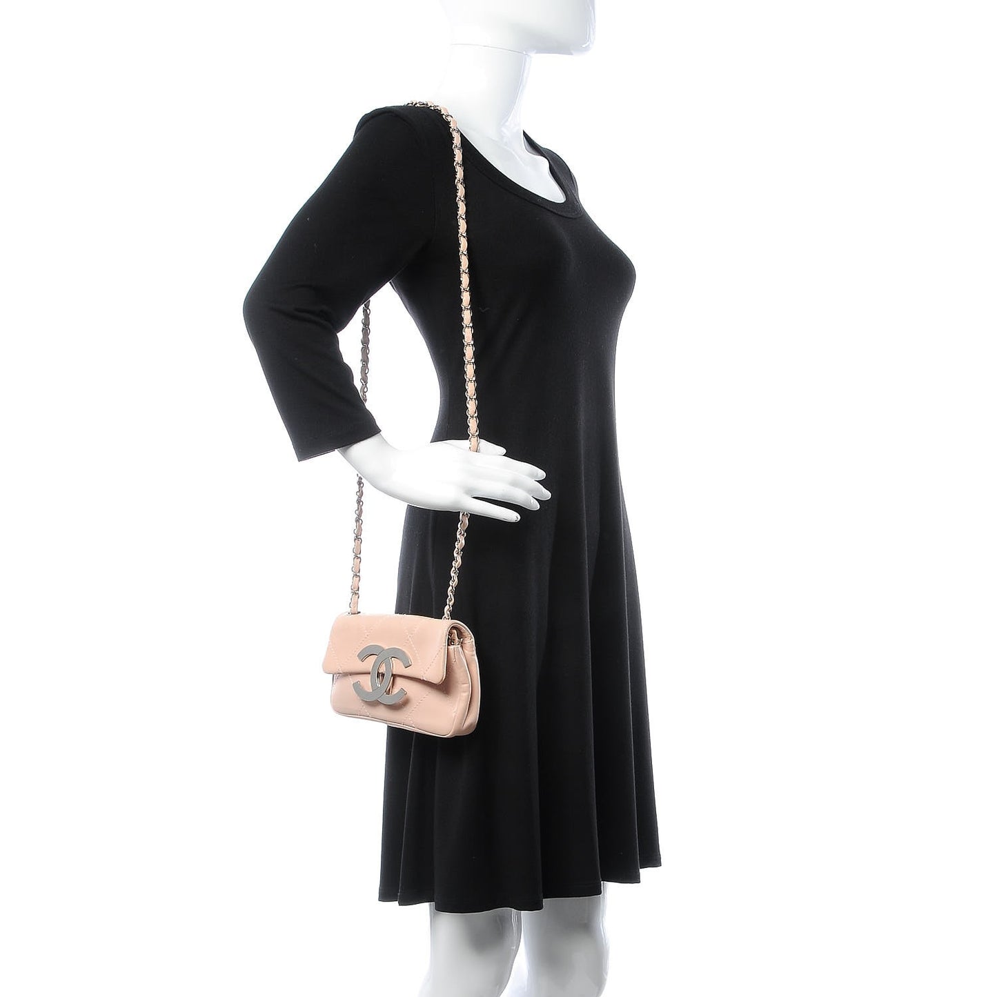 Lambskin Diamond Stitched CC Flap Pink