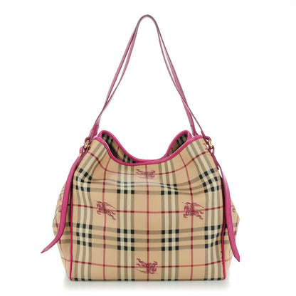Burberry Haymarket Check Large Canterbury Tote Magenta 1 of 8