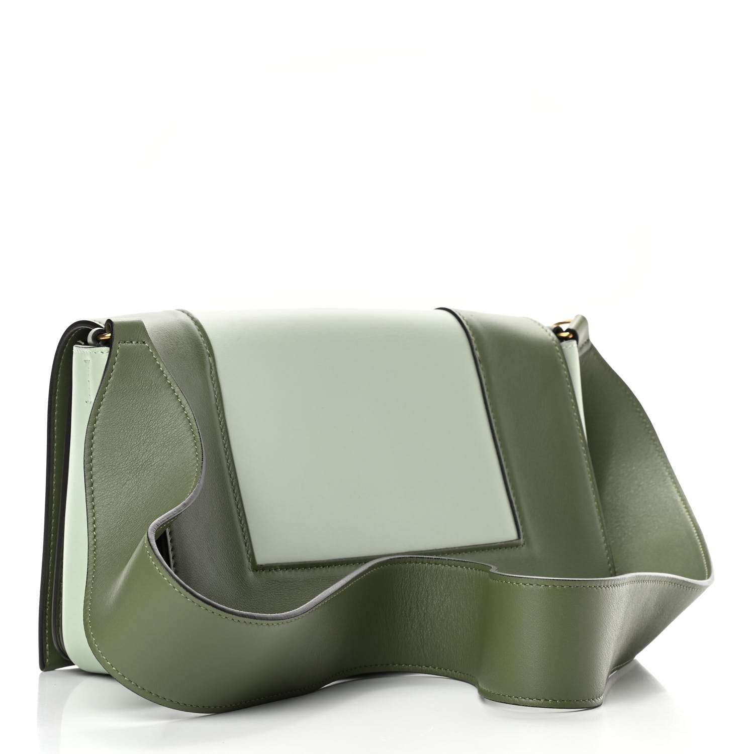 Celine Shiny Smooth Calfskin Medium Frame Shoulder Bag Olive Pastel Green 2 of 4