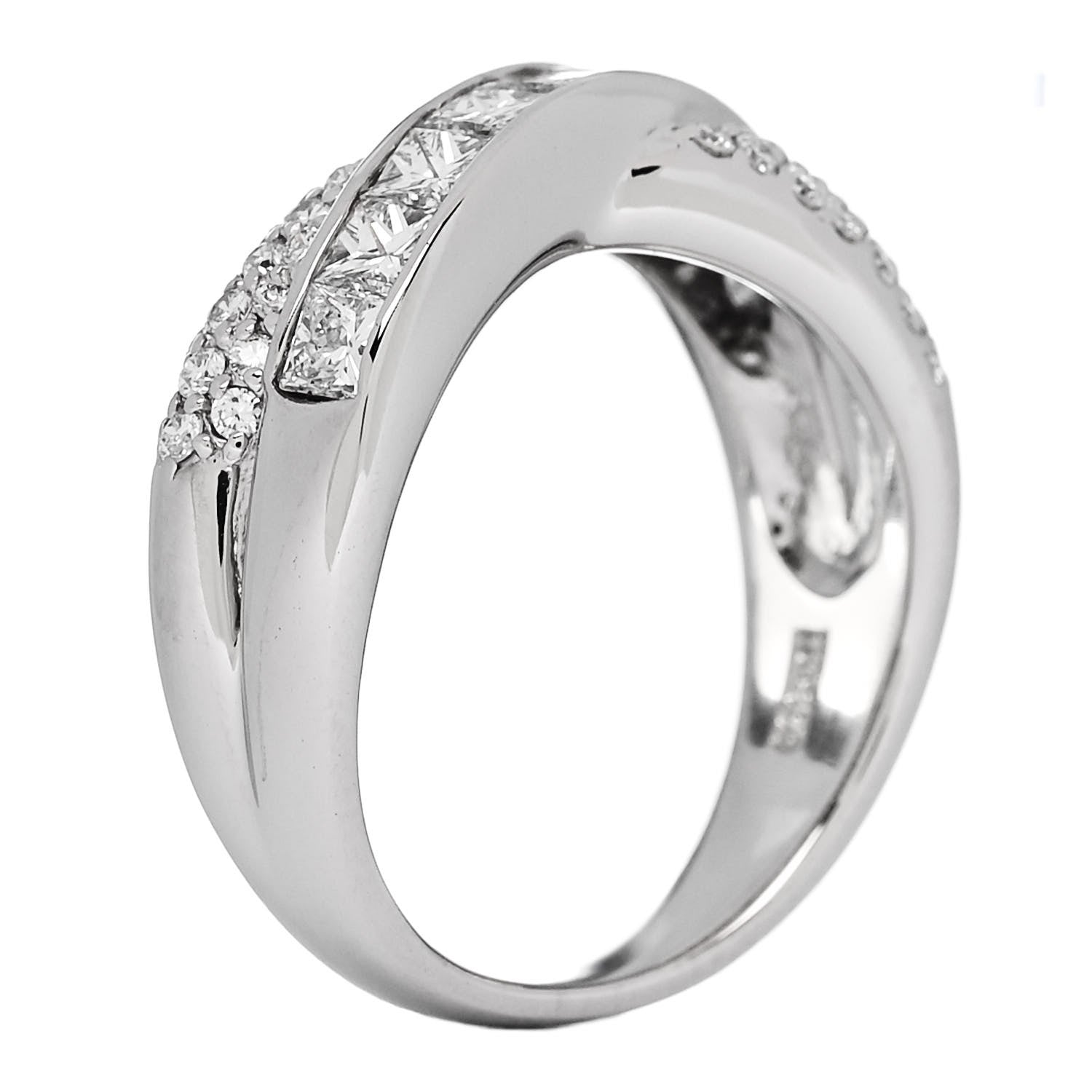 Parker & West by FASHIONPHILE Platinum Diamond 1.20ctw Crossover Band Ring  52 6 5 of 9