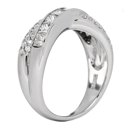 Parker & West by FASHIONPHILE Platinum Diamond 1.20ctw Crossover Band Ring  52 6 5 of 9