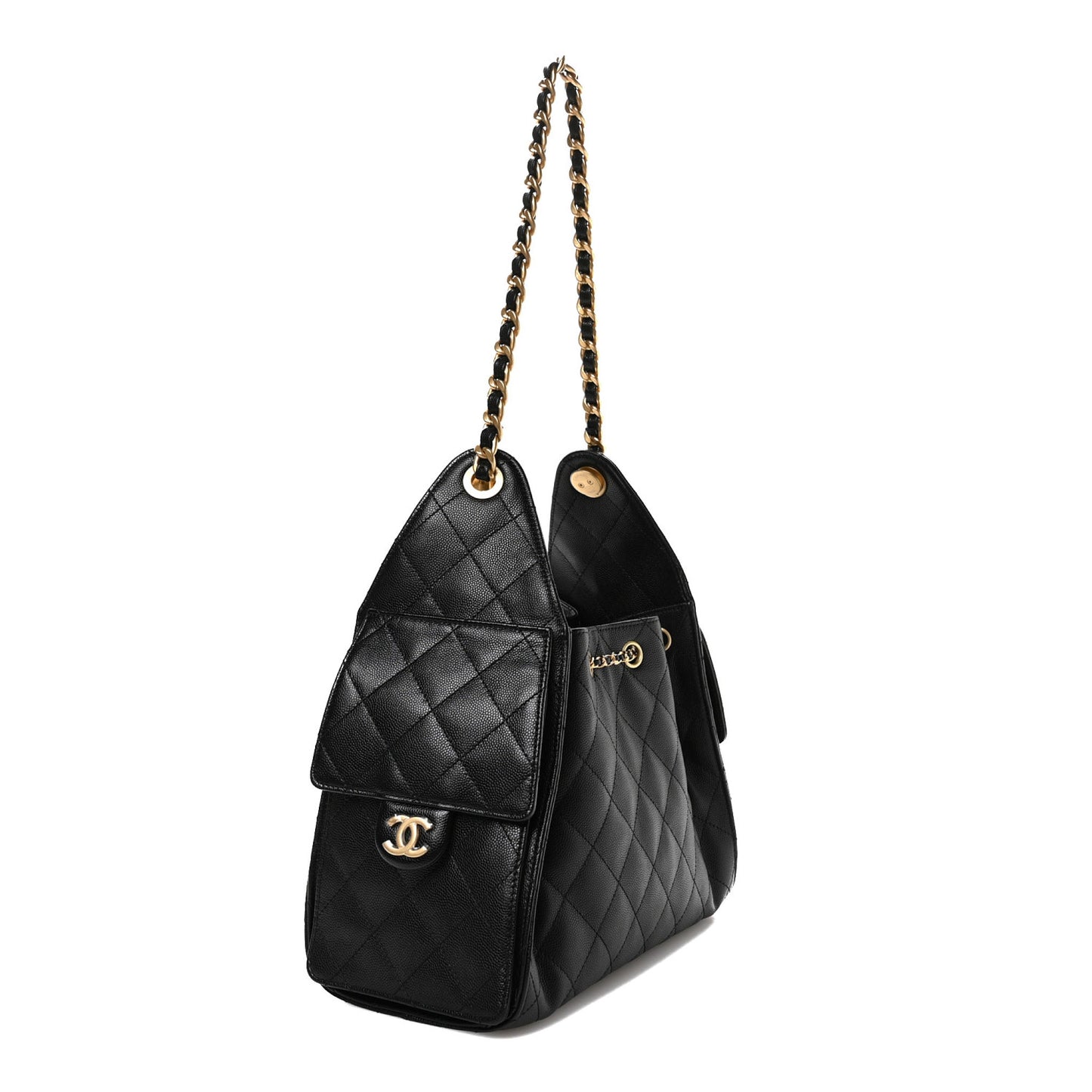 Caviar Quilted Small Chanel 25 Handbag Black