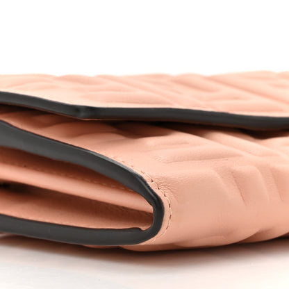 Fendi Nappa Matisse FF Embossed Continental Wallet On Chain Baby Pink 10 of 15