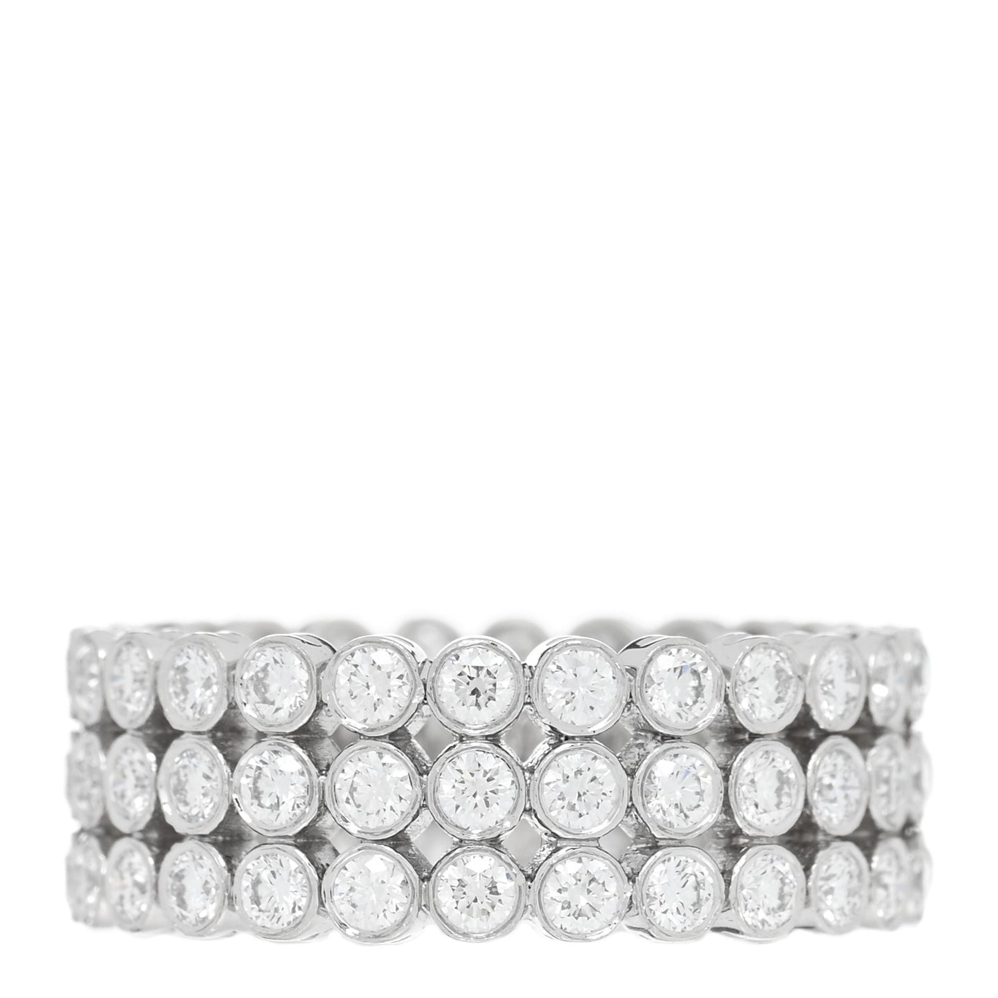 Platinum Diamond Jazz Three-Row Band Ring 52 6