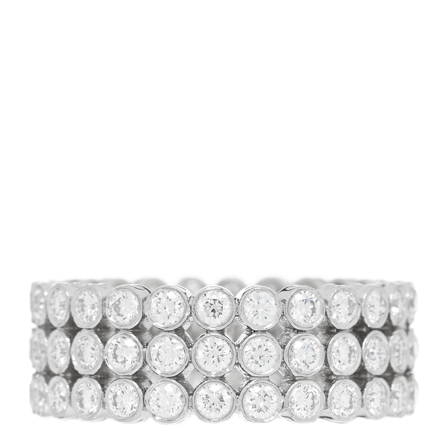 Tiffany Platinum Diamond Jazz Three-Row Band Ring 52 6 1 of 5