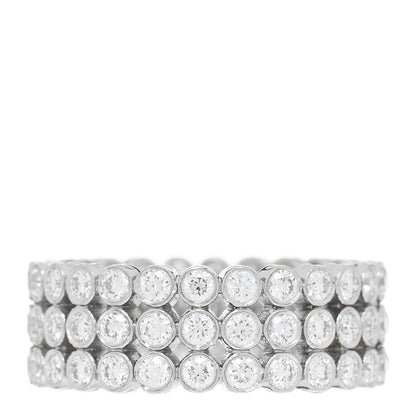 Tiffany Platinum Diamond Jazz Three-Row Band Ring 52 6 1 of 5