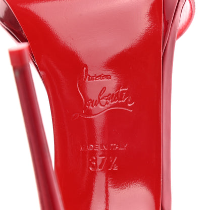 Christian Louboutin Shiny Patent Calfskin Queen Psych Loubi Ankle Strap Sandals 37.5 Red 6 of 10