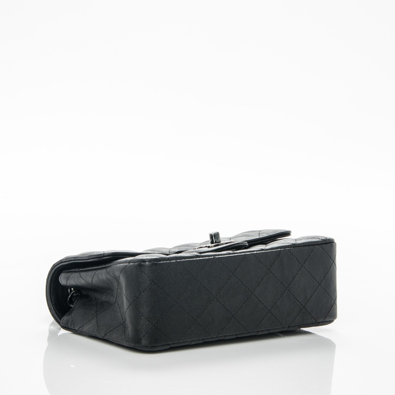 Chanel Crumpled Calfskin Quilted Mini Rectangular Flap So Black 4 of 8