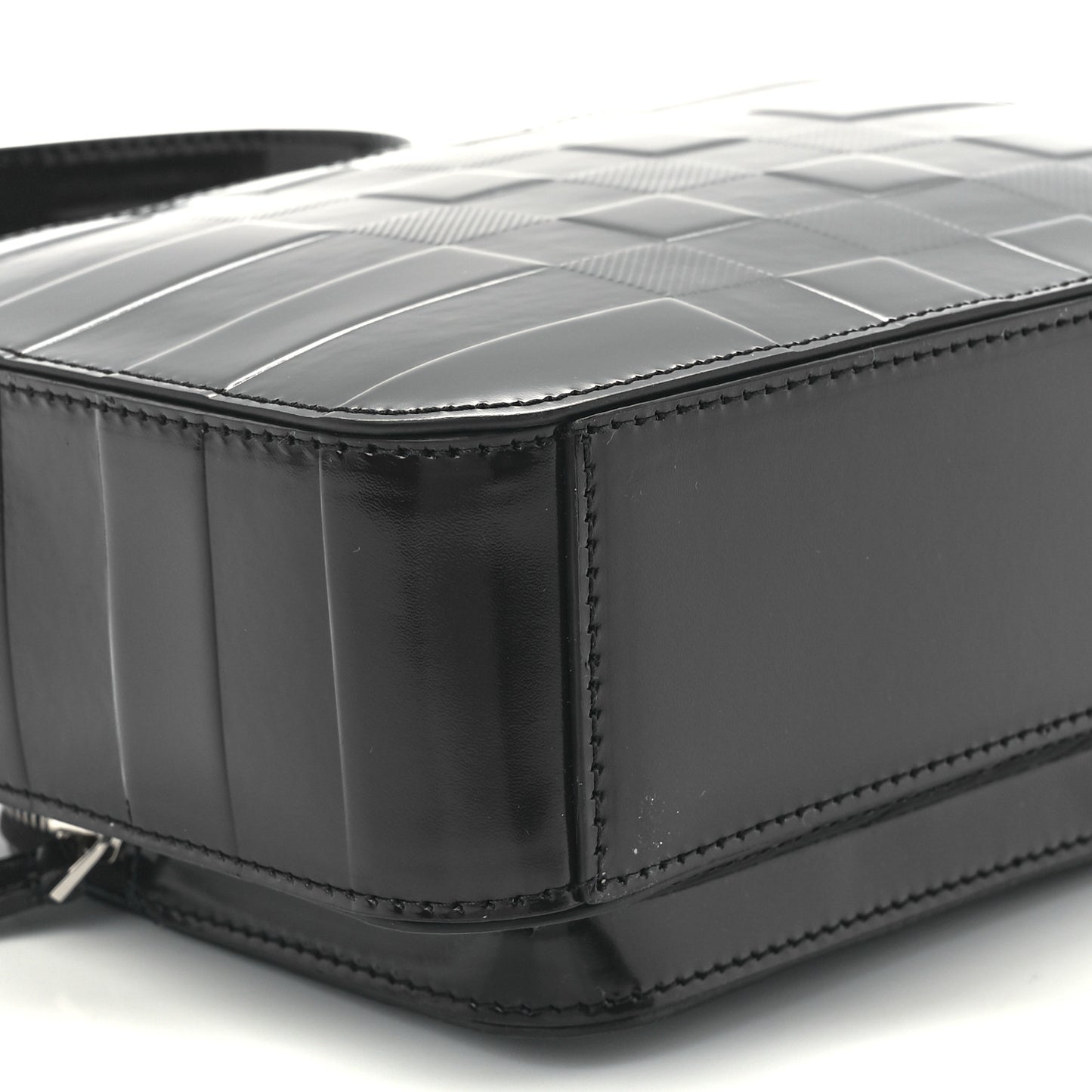 Patent Check Paddy Messenger Dark Charcoal Blue
