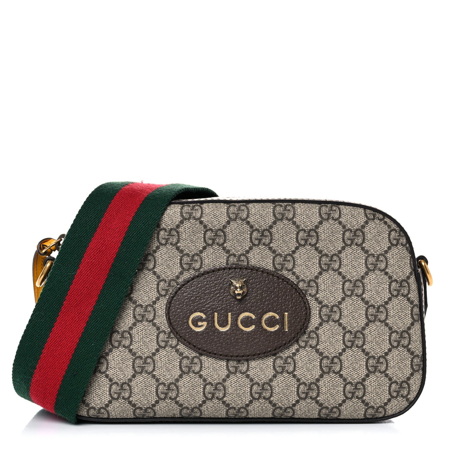 Gucci GG Supreme Monogram Web Neo Vintage Shoulder Bag Beige New Acero Crop 1 of 11