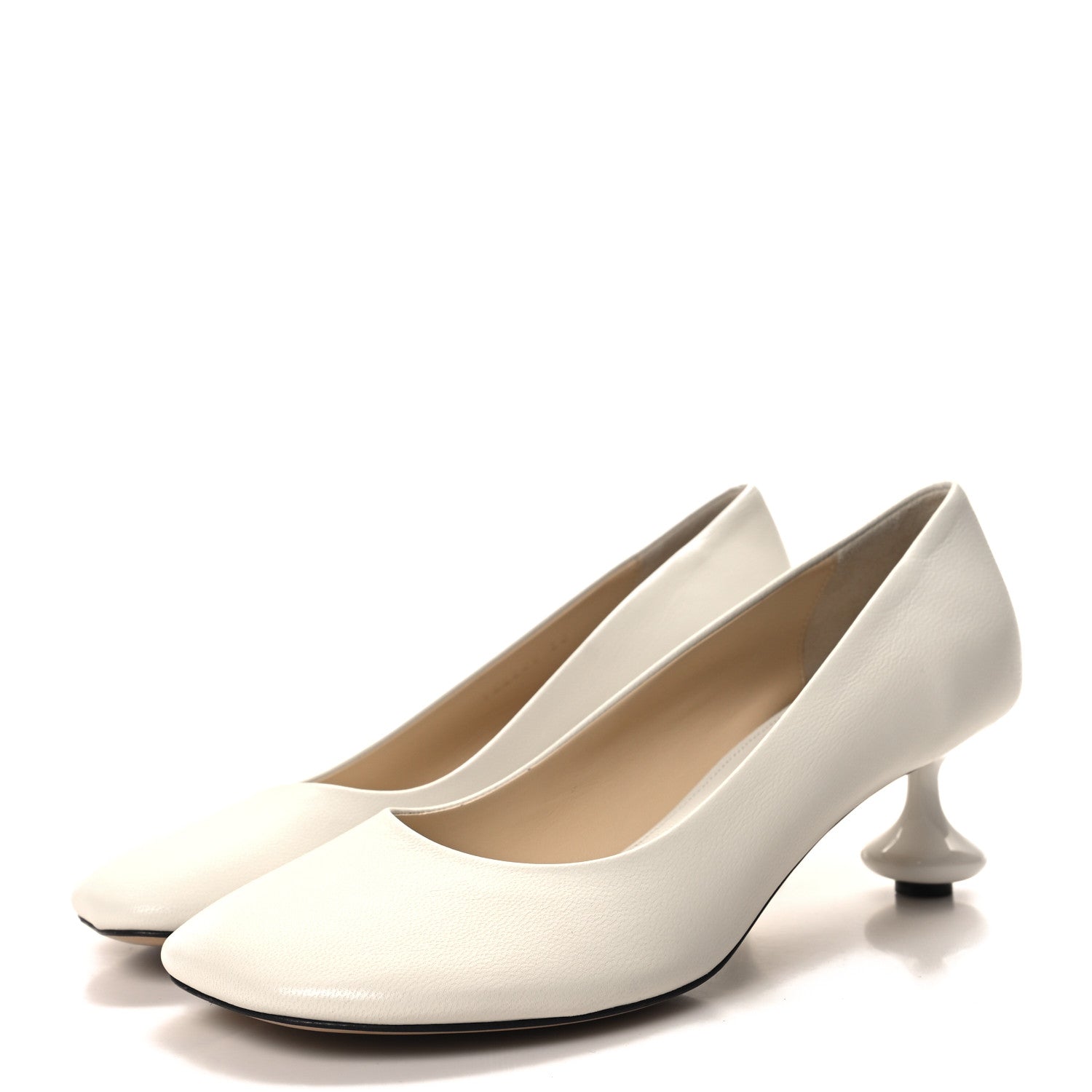 Loewe Goatskin Toy Pumps 38 White 3 of 8