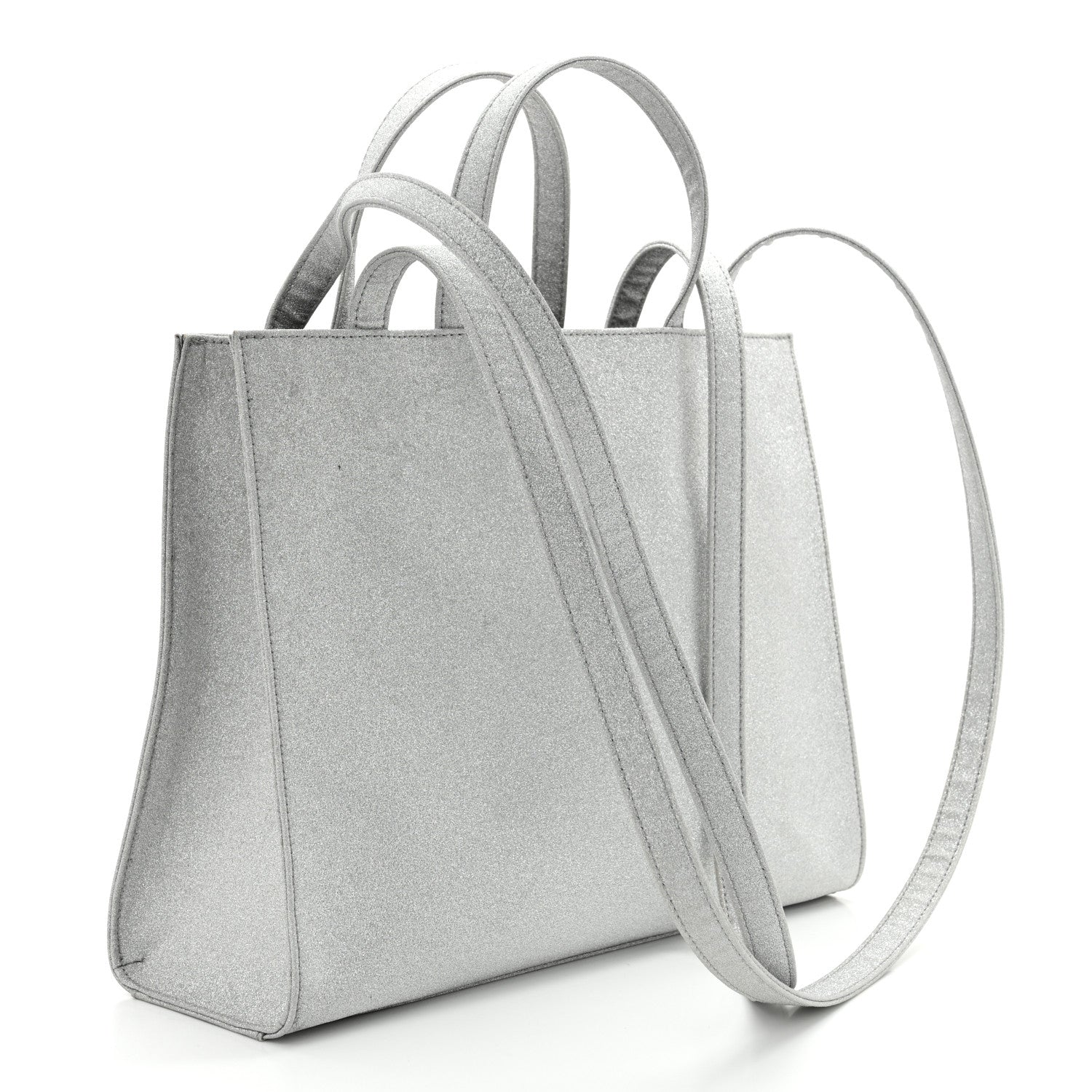 Telfar Glitter Microfiber Large Shopping Bag Silver 3 of 11
