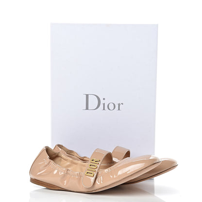 Christian Dior Patent Baby-D Ballet Flats 38.5 Nude 9 of 9