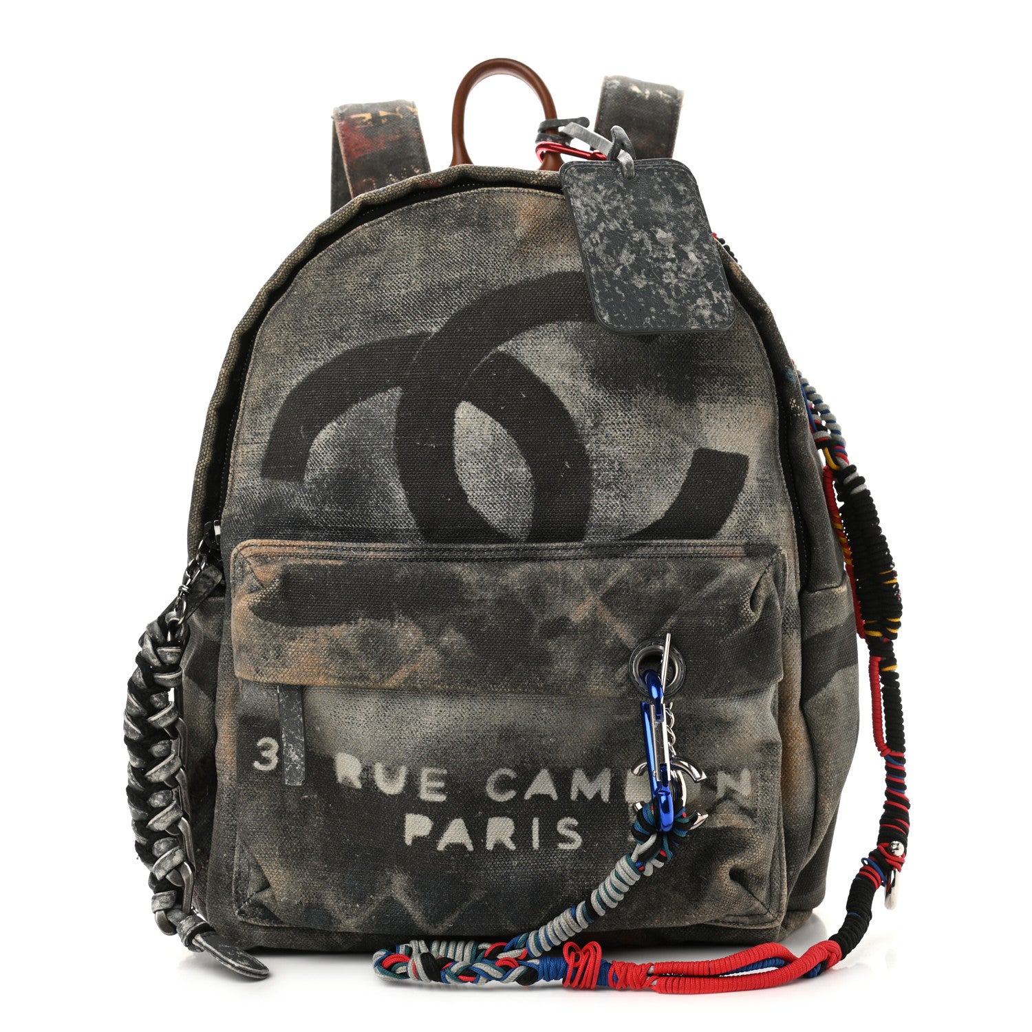 Chanel Graffiti Printed Canvas Medium Backpack Black 1 of 11