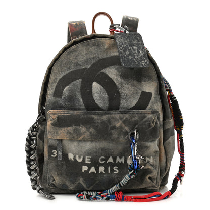 Chanel Graffiti Printed Canvas Medium Backpack Black 1 of 11