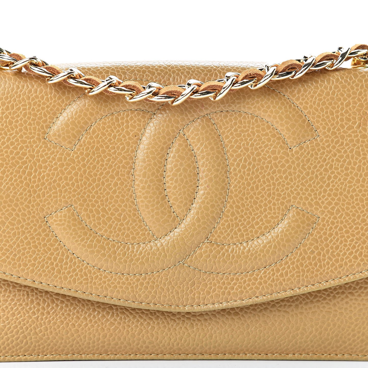 Caviar Timeless CC Wallet on Chain WOC Beige