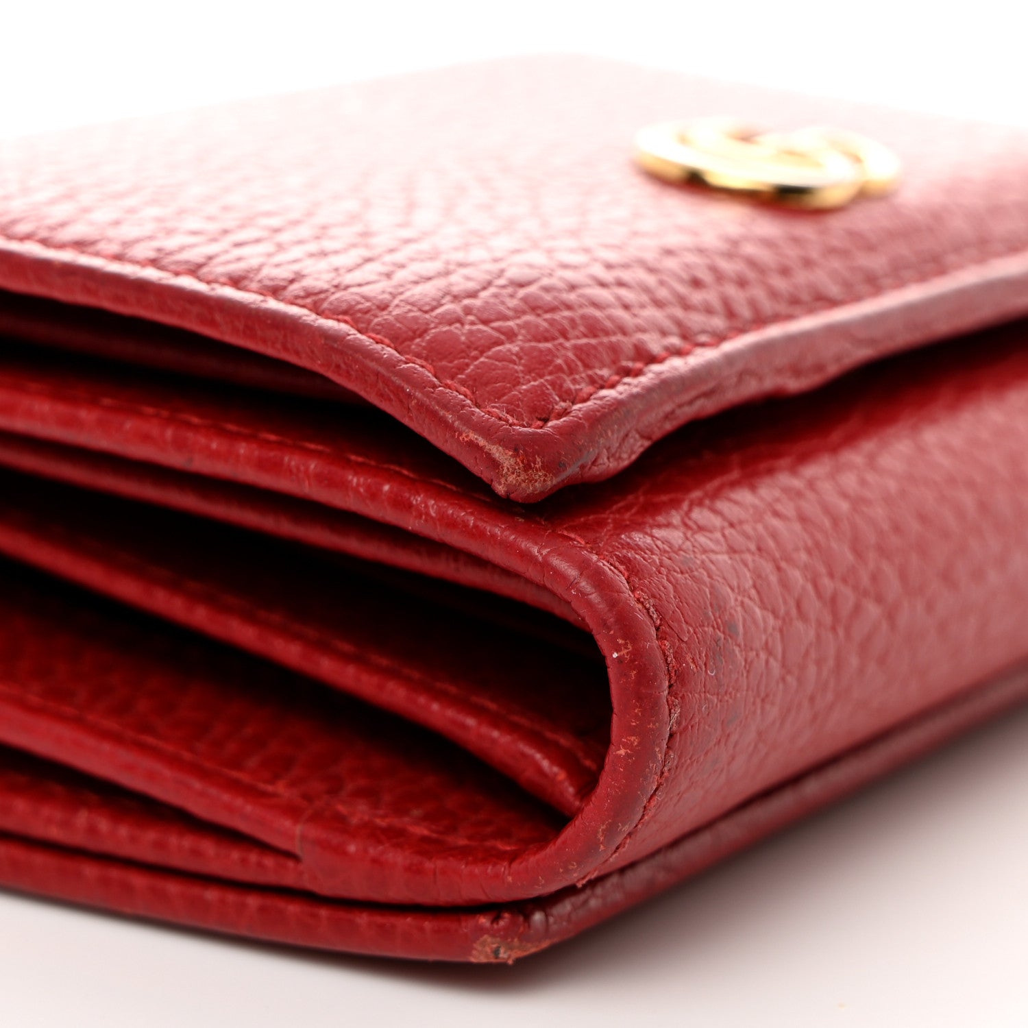 Gucci Dollar Calfskin GG Marmont Wallet Hibiscus Red 12 of 13