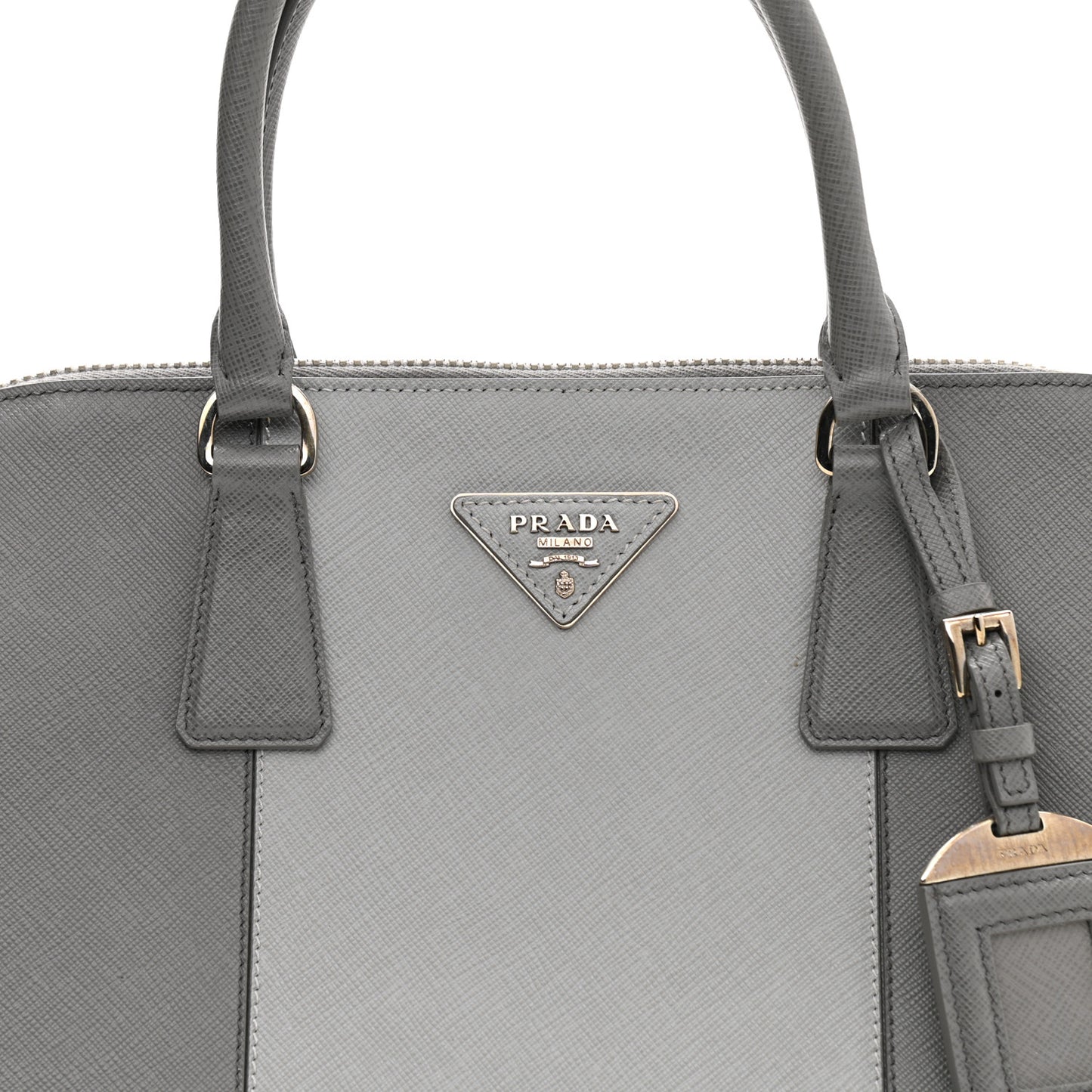 Saffiano Lux Bi-Color Promenade Tote Marmo Argilla