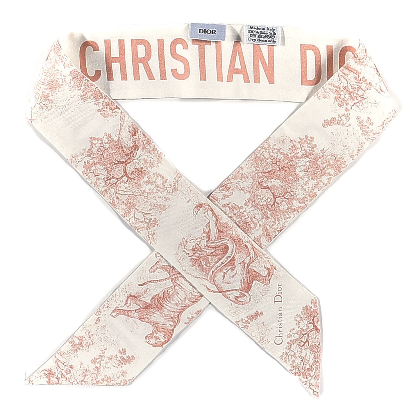 Silk Toile De Jouy Mitzah Scarf Pink