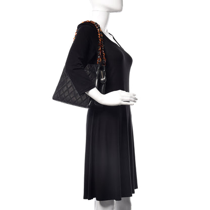 Chanel Lambskin Tortoise Chain Shoulder Bag Black 2 of 15