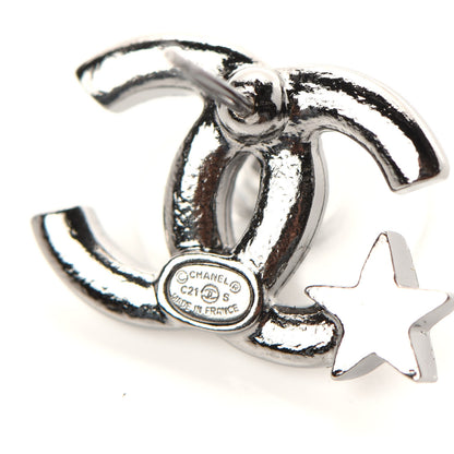 Chanel Crystal CC Starfall Earrings Silver 4 of 5