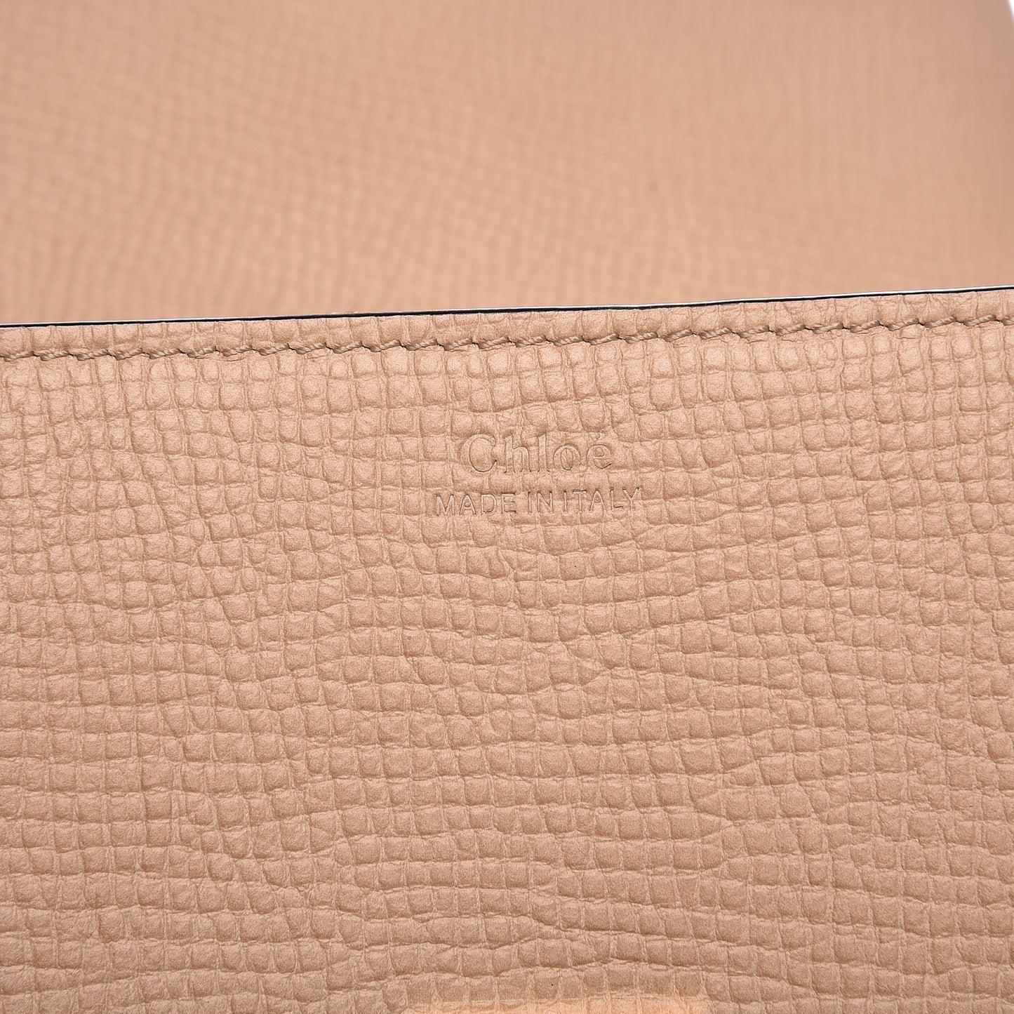 Grained Calfskin Lambskin Drew Shoulder Bag Powder Beige Caramel